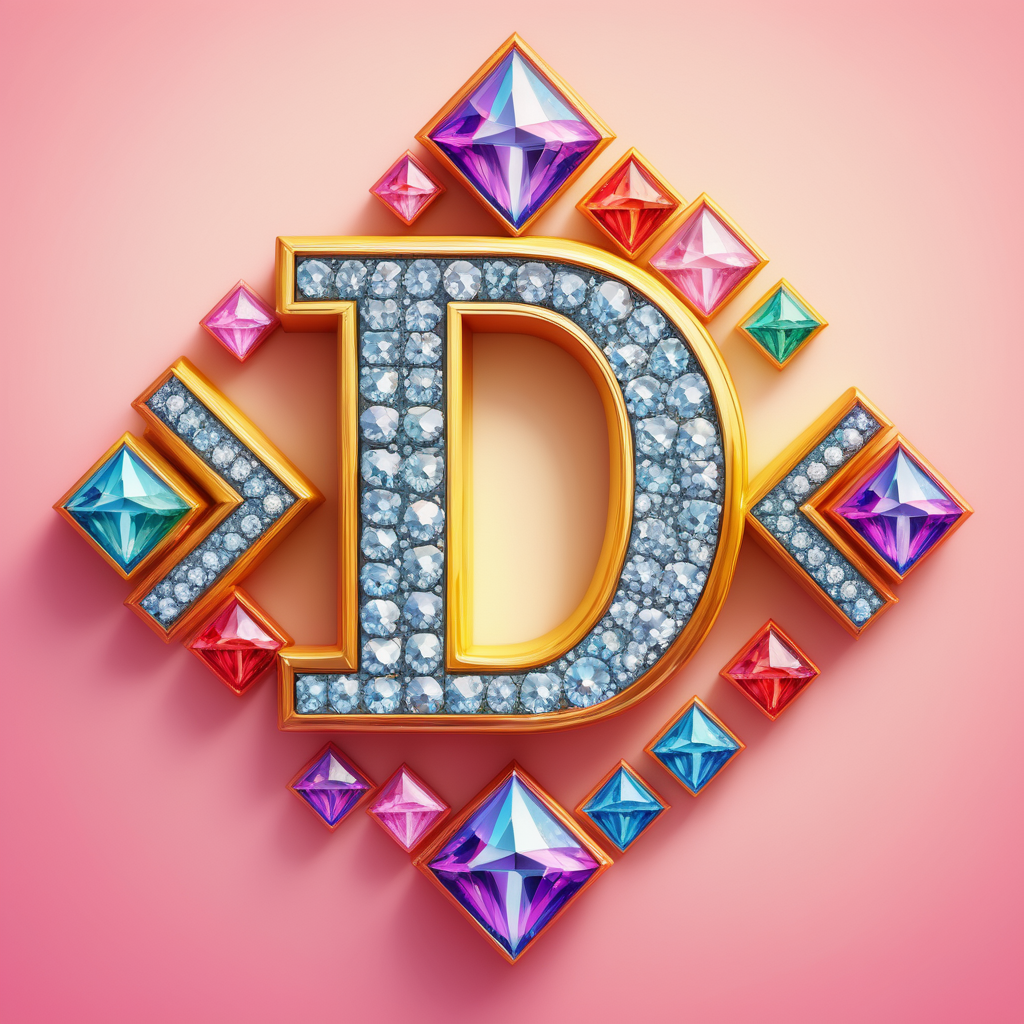 the exact spelling of the name D o ra in colorful diamond letters  