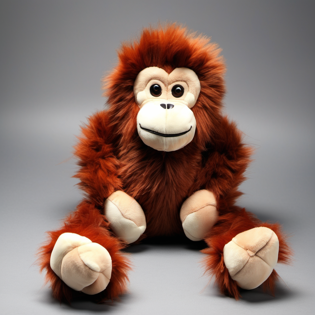 Orangutan Plush Toy Prone Pose