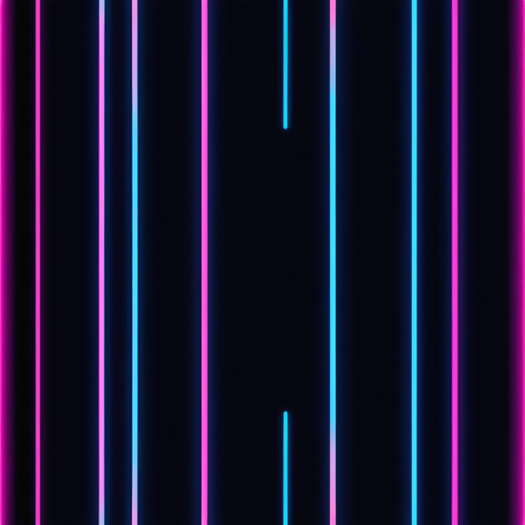linear empty column grid. neon glow. blue. pink.