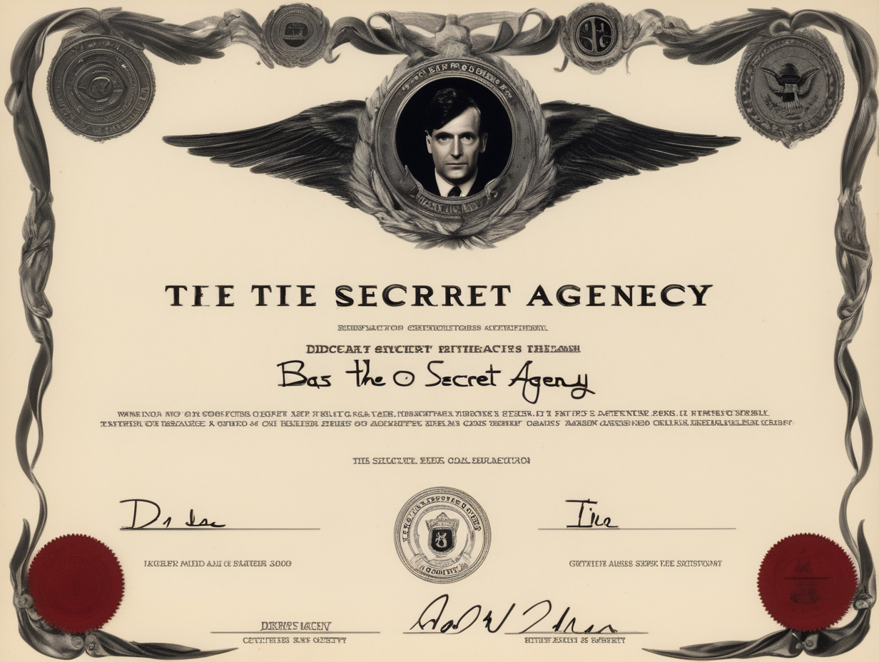 certificate won by Director Bass the head of the Secret agency