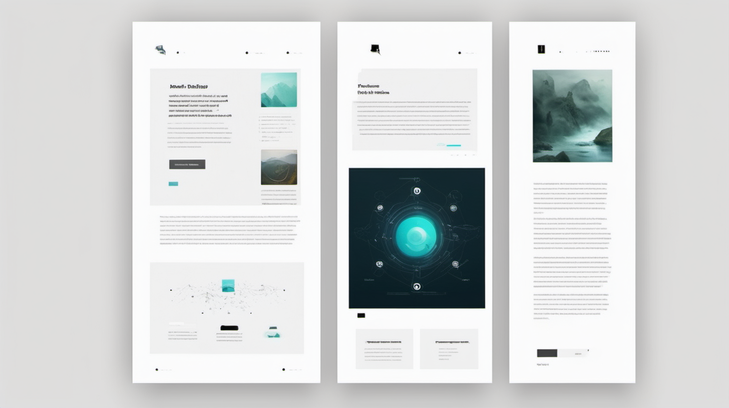 Create a minimalistic front page layout for a personal portfolio for a frontend developer. It should have elements of nature and futuristic technology mixed together