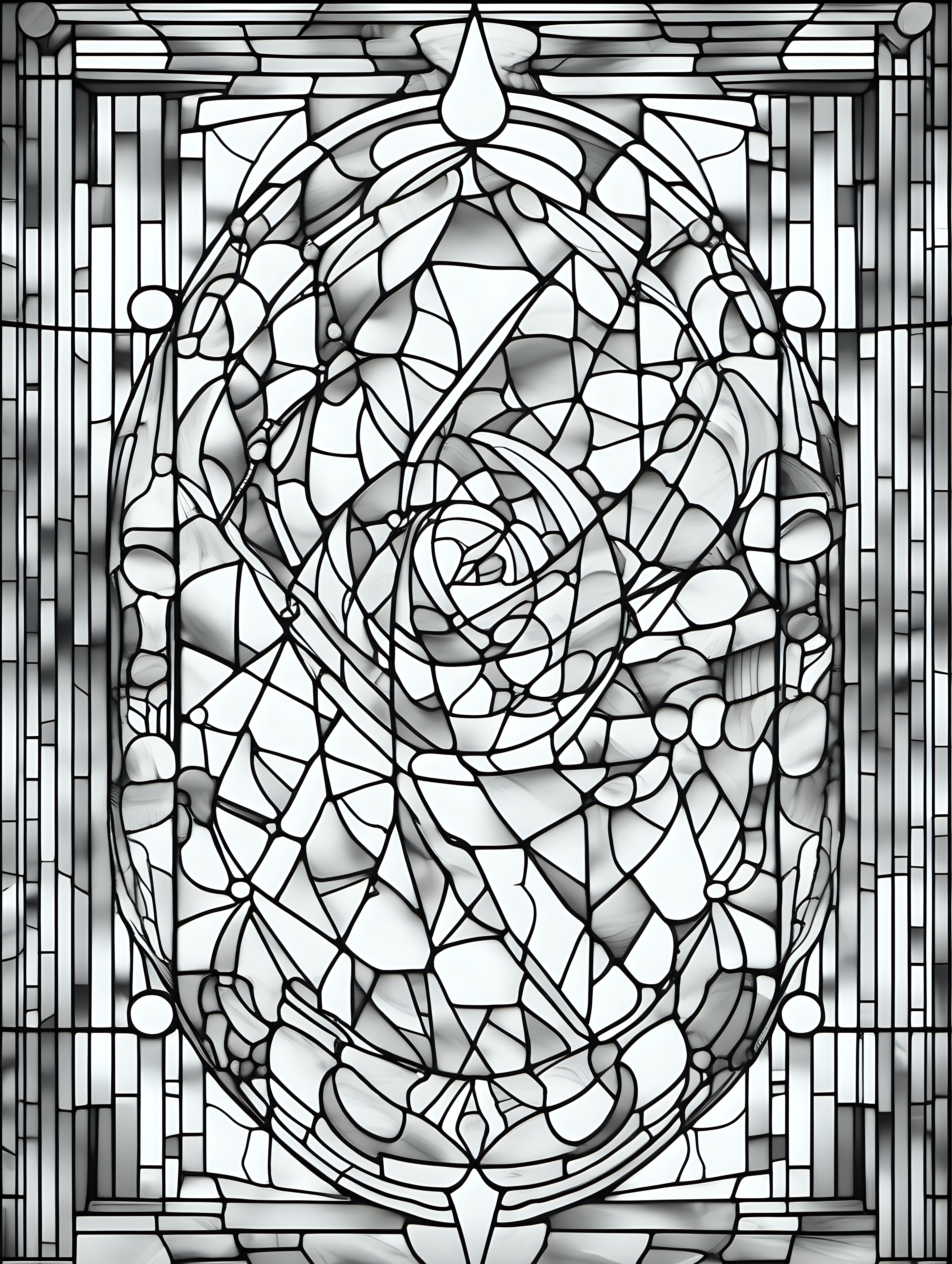 galaxy stained glass abstract coloring page no color