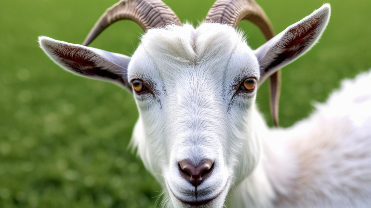 close up goat on field