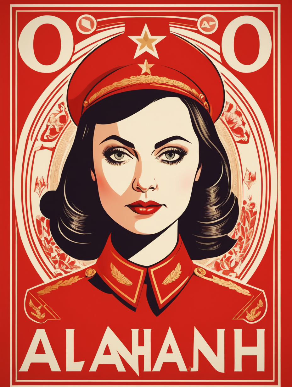 "Alanah O'Byrne" in the style of Soviet lettering