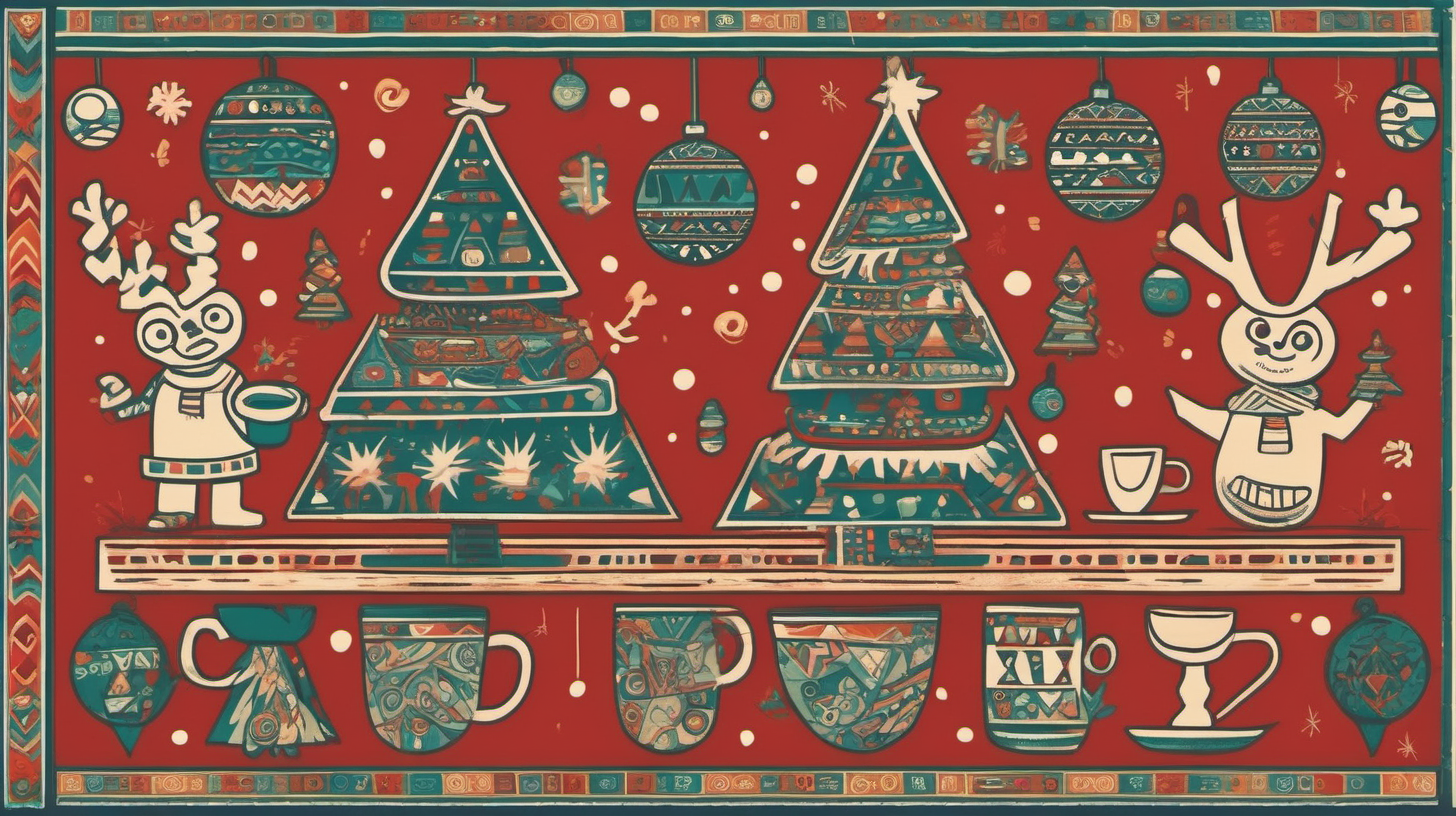 BackgroundDecorated Christmas scene with Christmas tree snowmen and