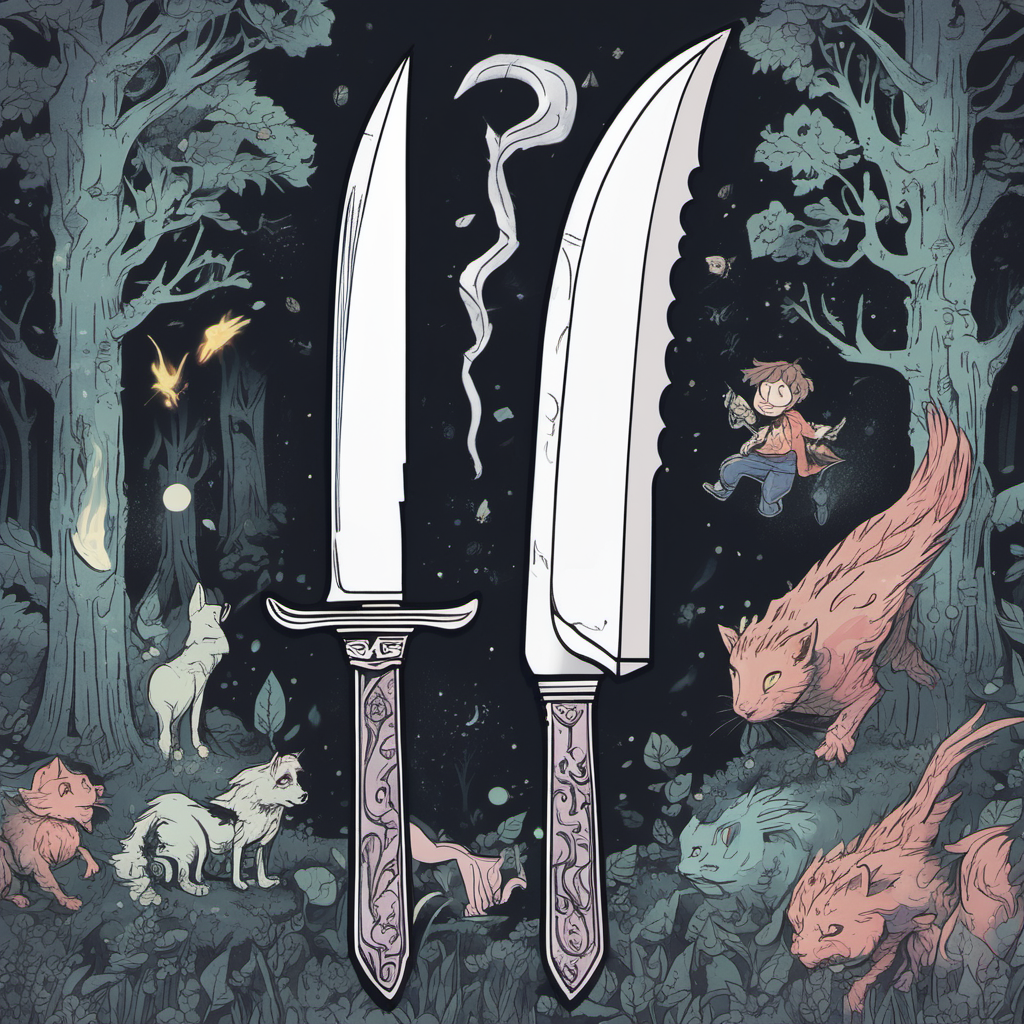 A wondrous discovery of a magical knife... Cover art style... 