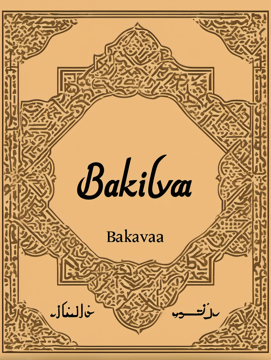 The word baklava in English using Arabic font