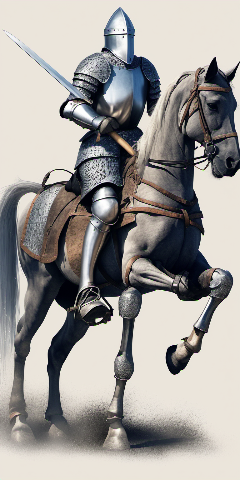 realistic medieval knight on horseback