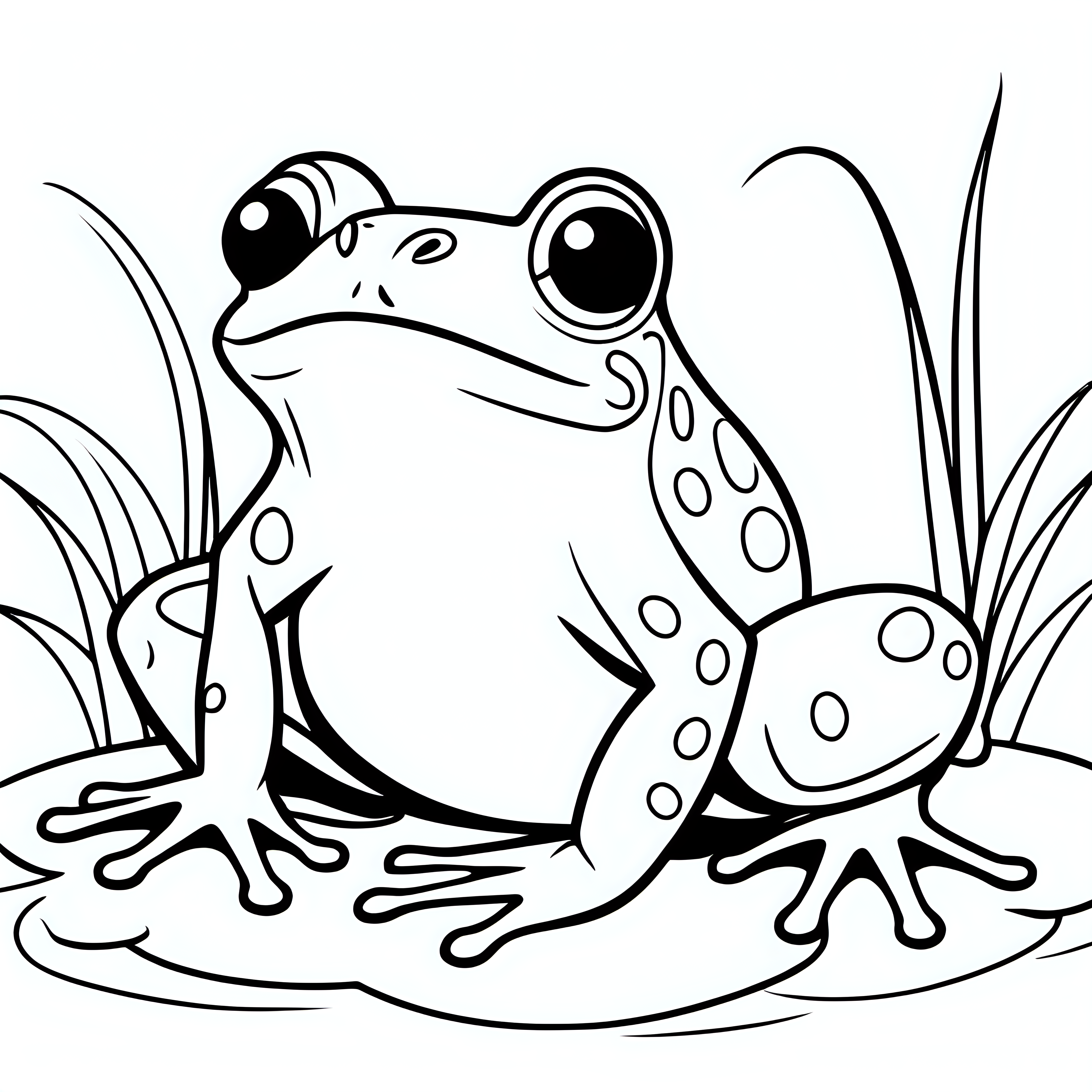 draw a cute frog animal with only the