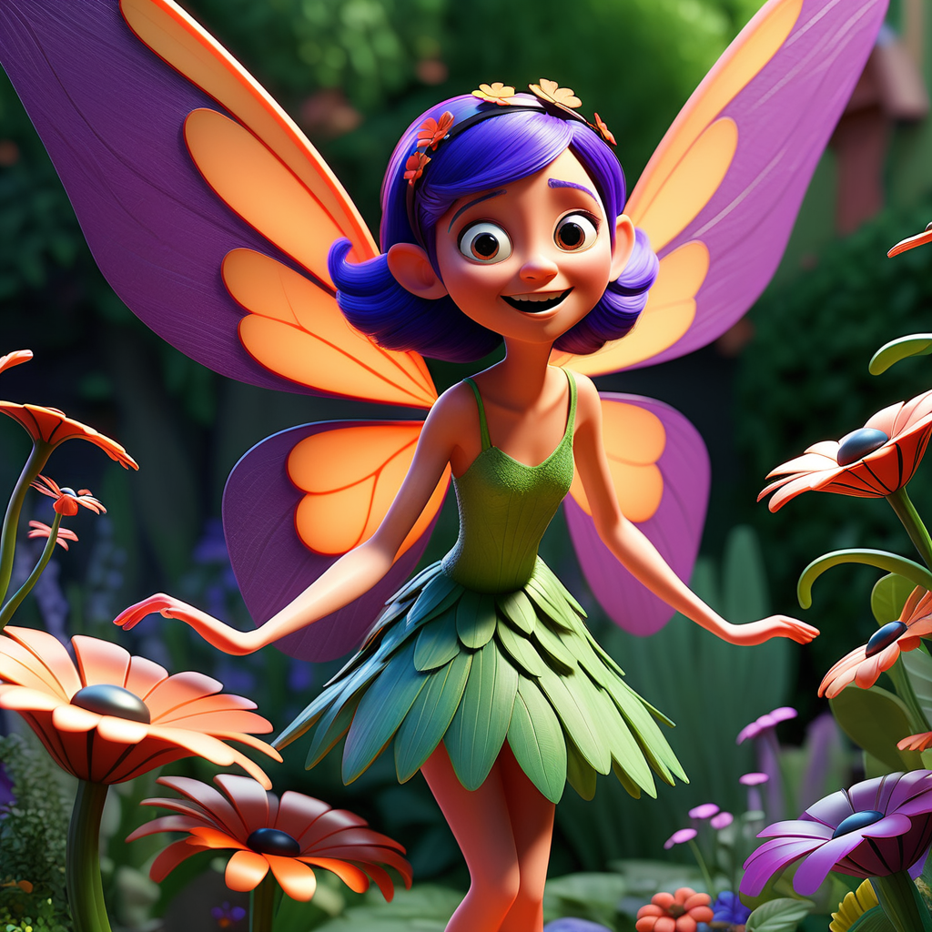 envision prompt Render fairies with vibrant colors and