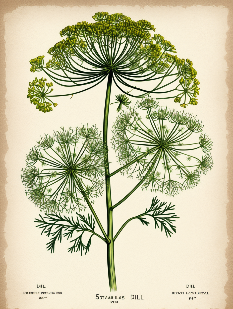 dill Plant botanical illustration