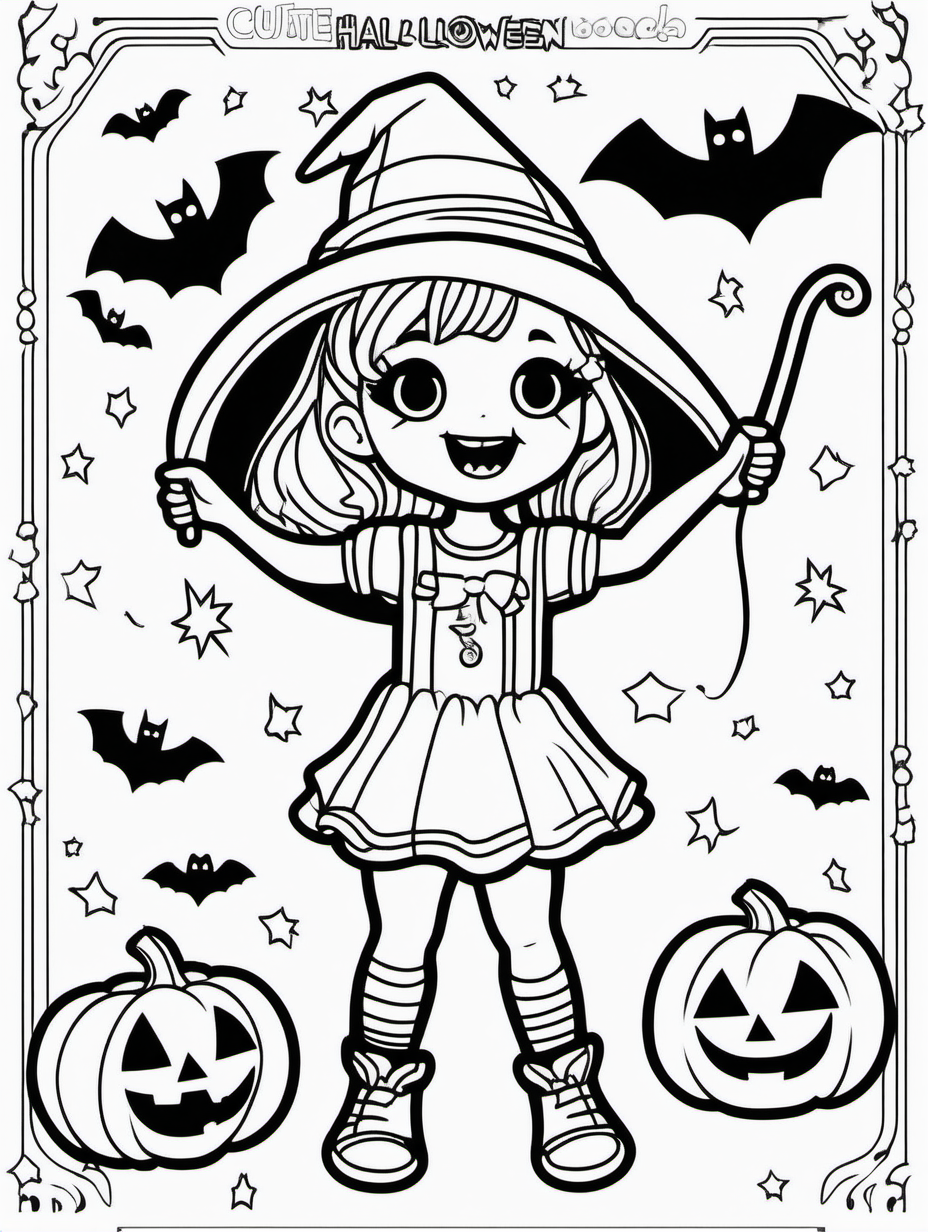 The fullbody page of a coloring book shows