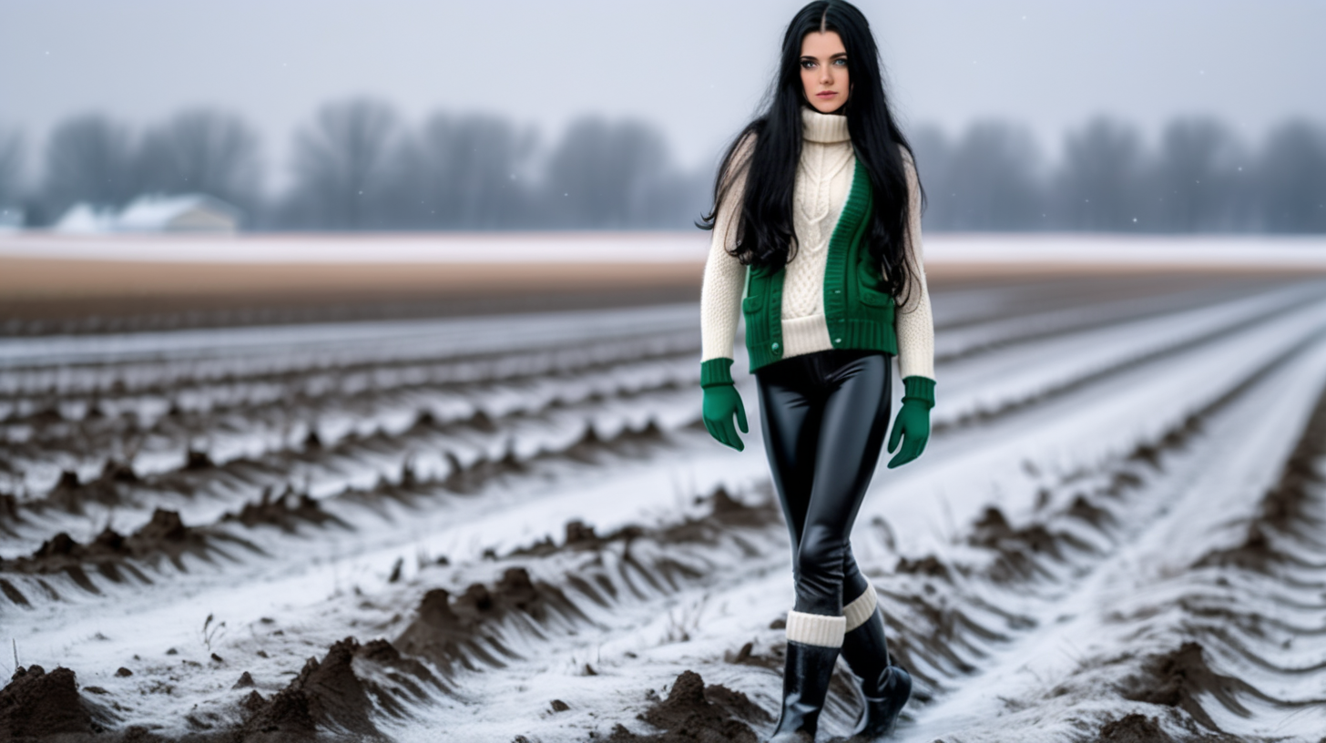 Hot with green eyes and black long hair