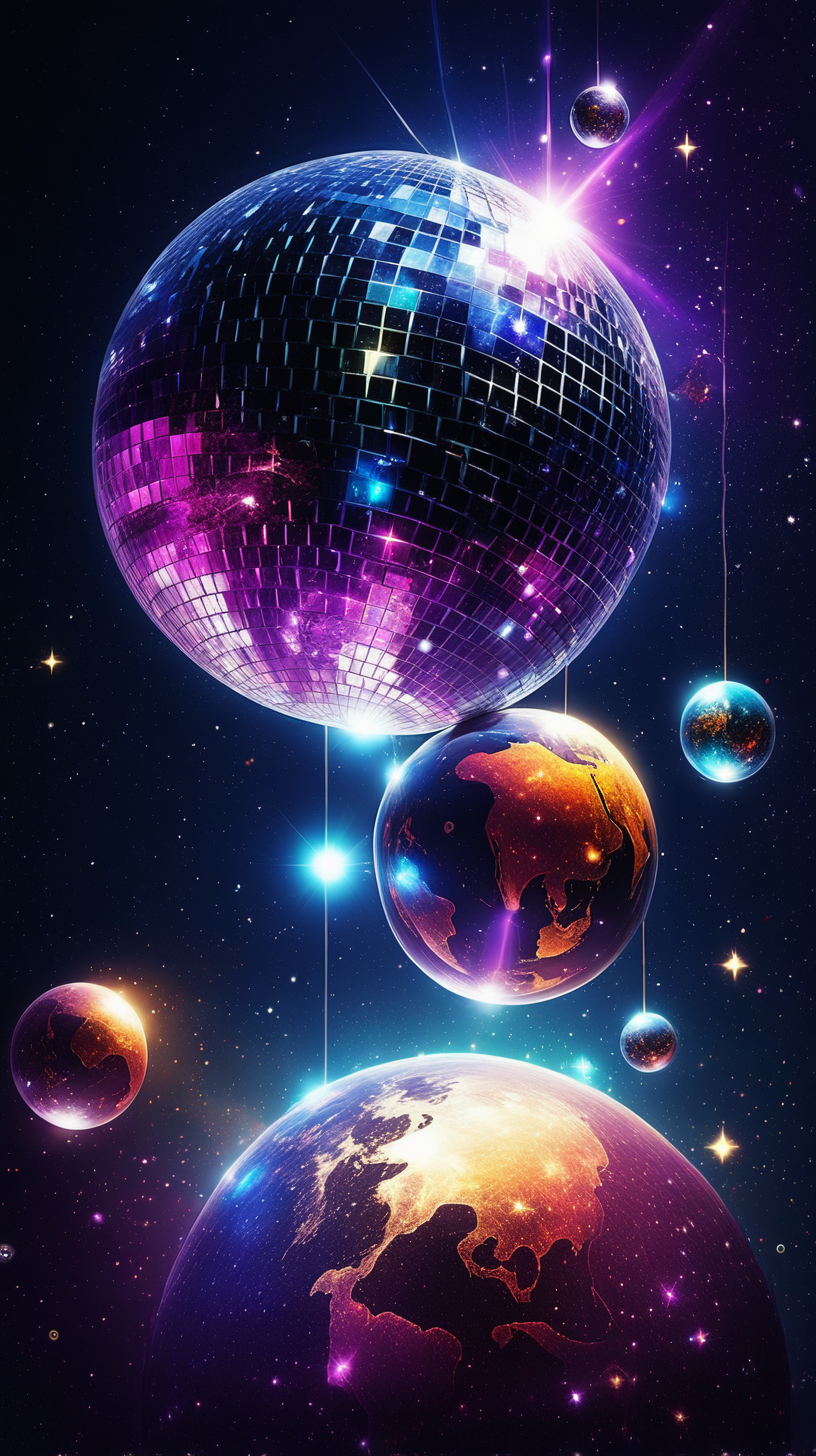 discoball universe planets stars