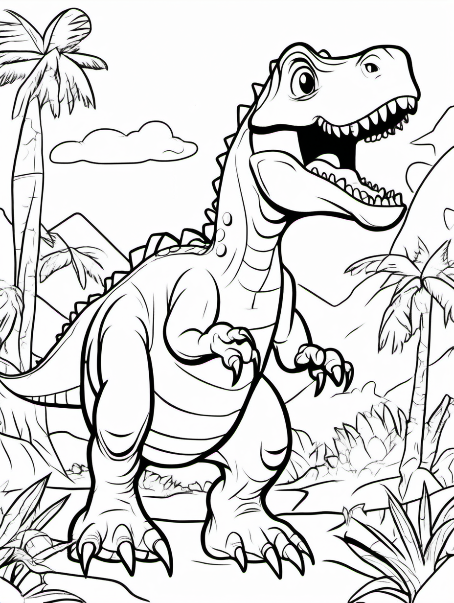 dinosario para colorear un niño