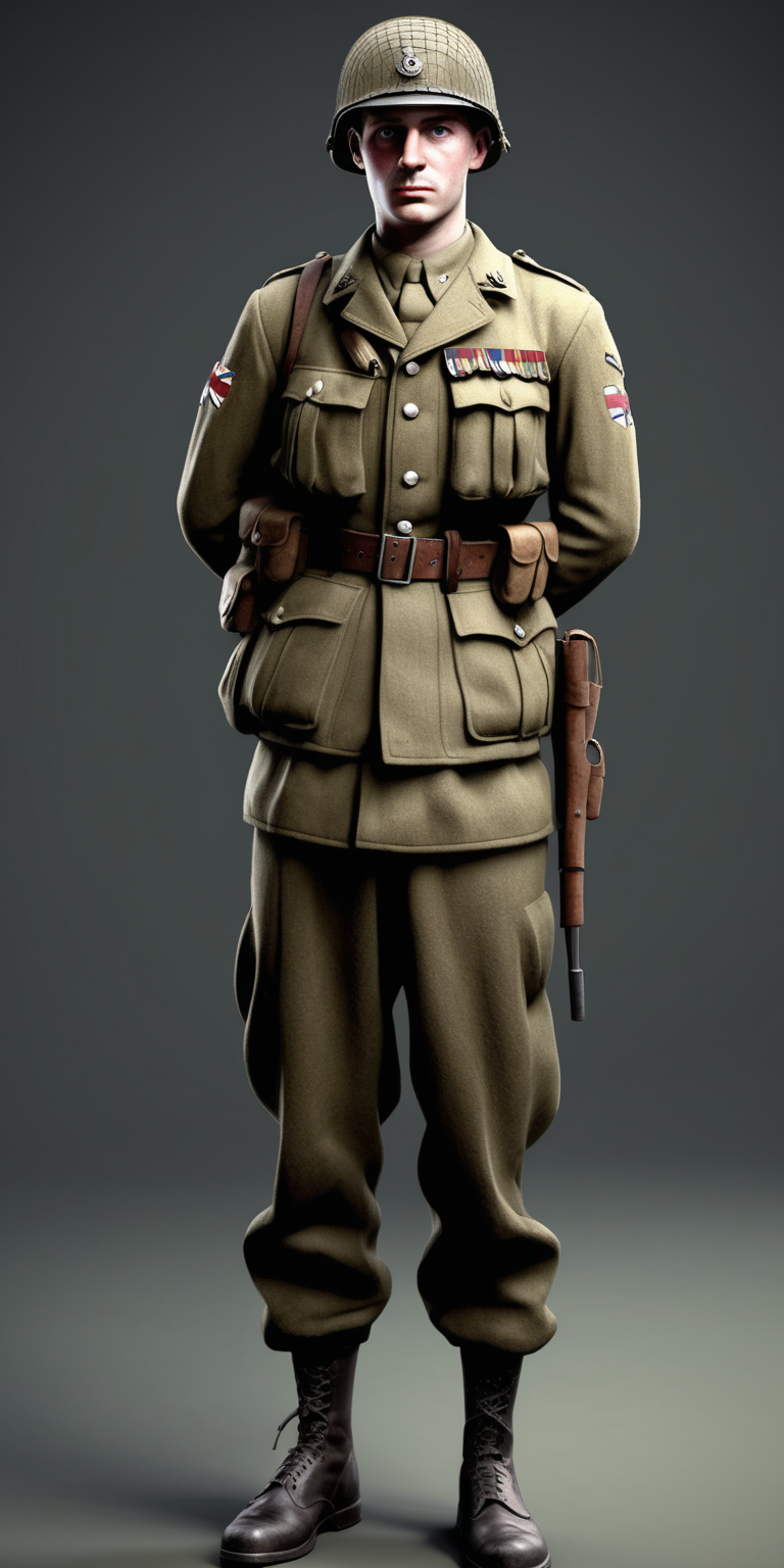 realistic british WW2 soldier
