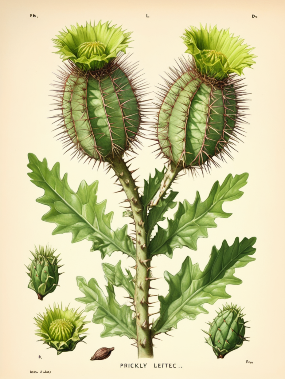 prickly lettuce botanical illustration