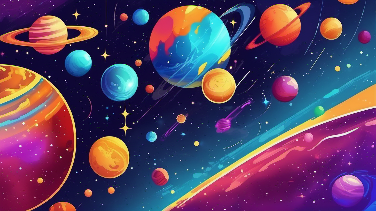 colorfull galaxy space planets