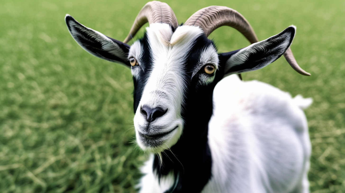 close up goat on  field