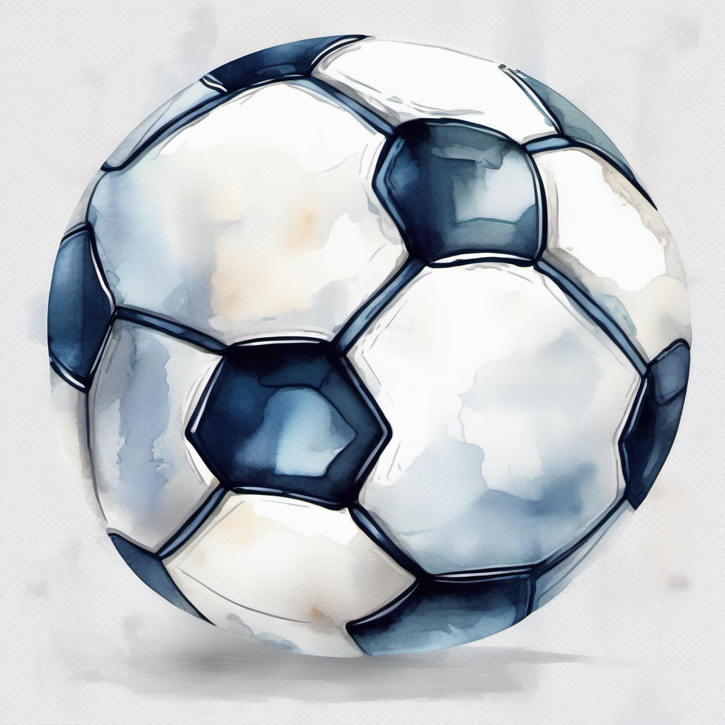bílé pozadí_vytvoř realistickou ilustraci_Fotbalový míč, čisté kontury_ve stylu akvarel