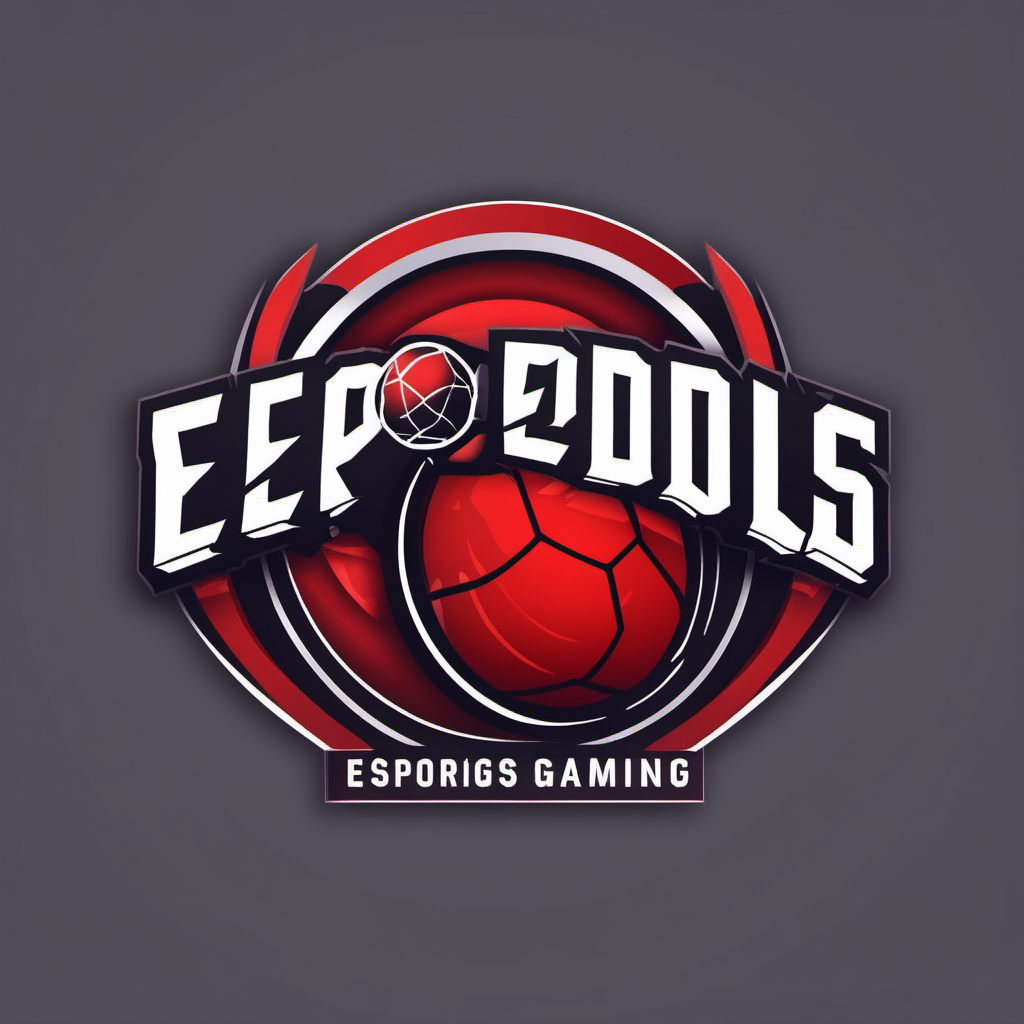 esports gaming logo with red dodgeball 