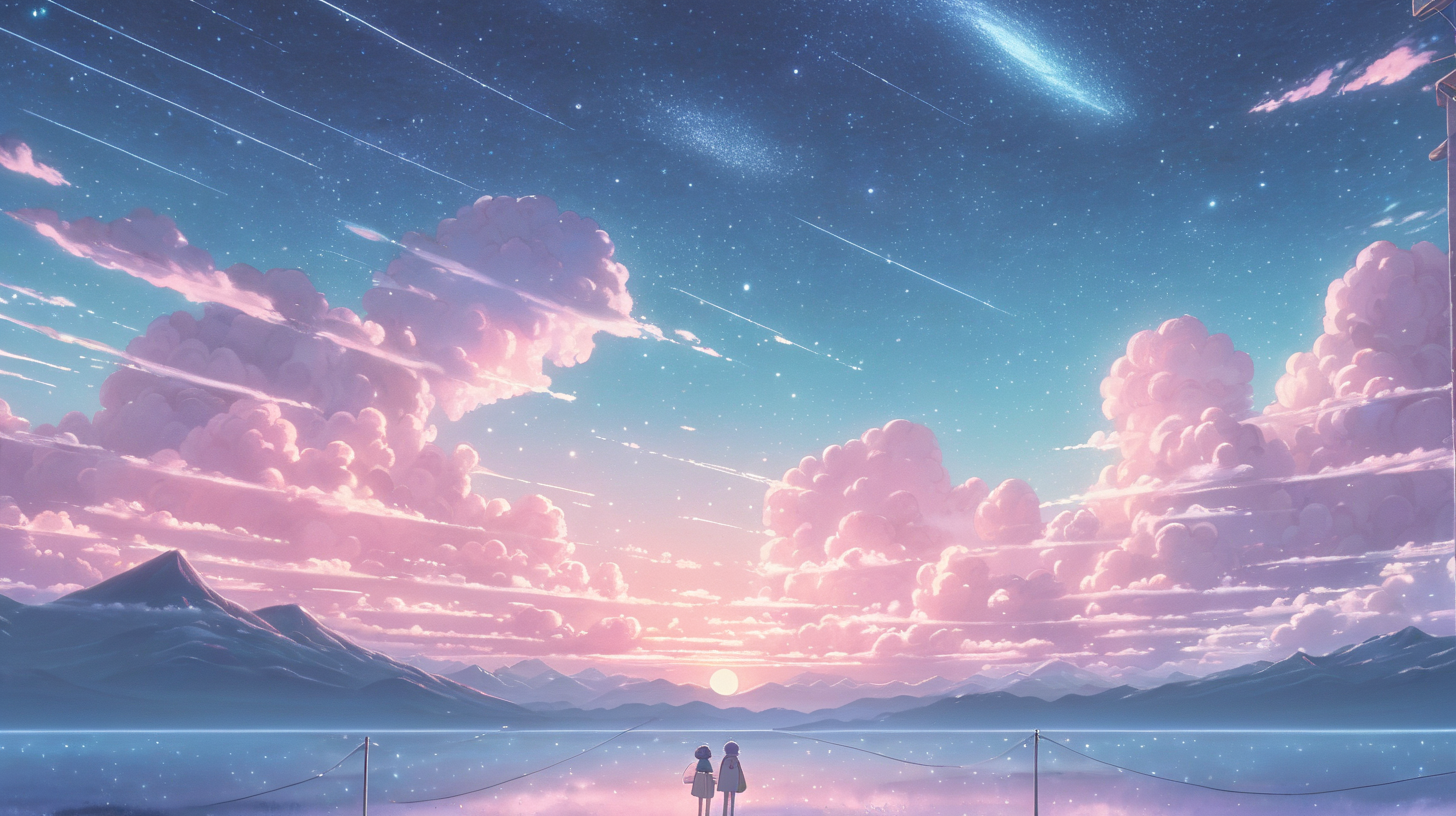 dreamy lofi anime night sky background nostalgic cinematic