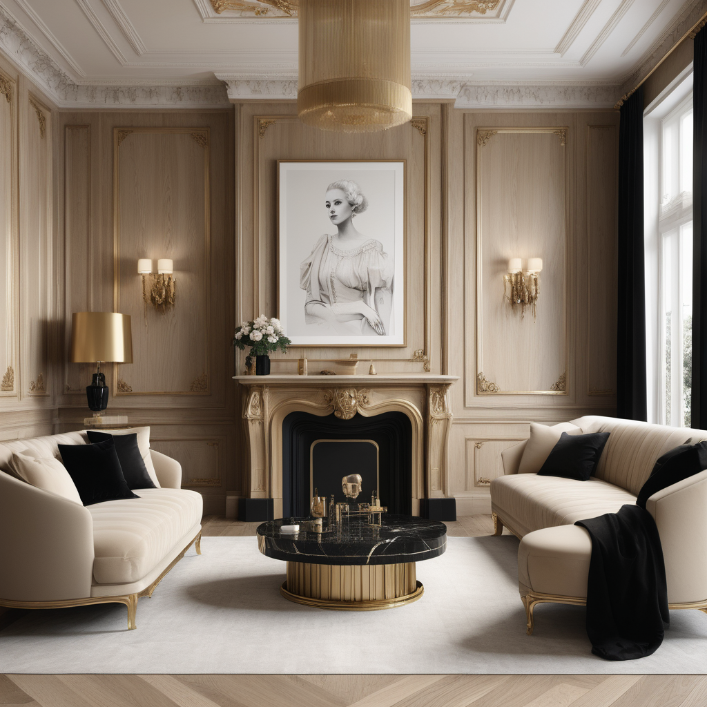 A hyperrealistic image of a palatial modern Parisian