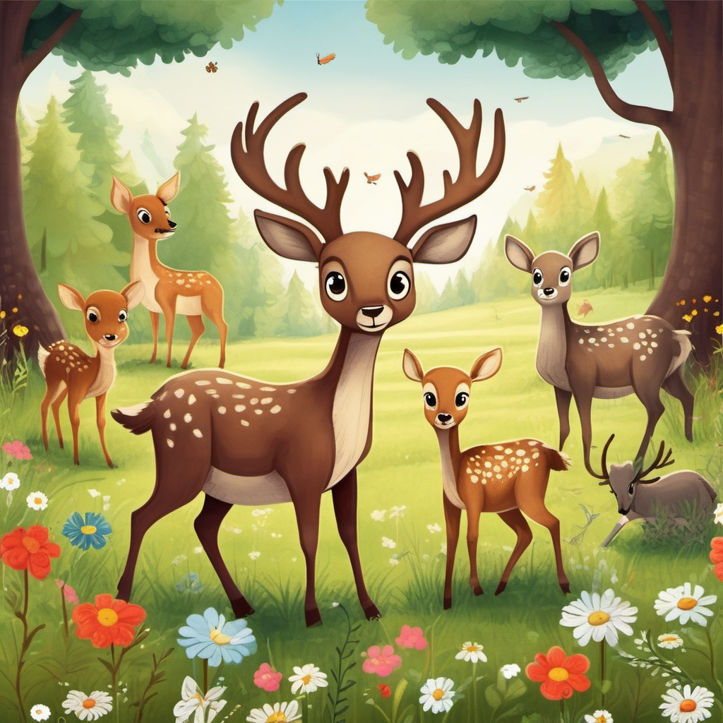 Picture for a childrens book Rome the deer