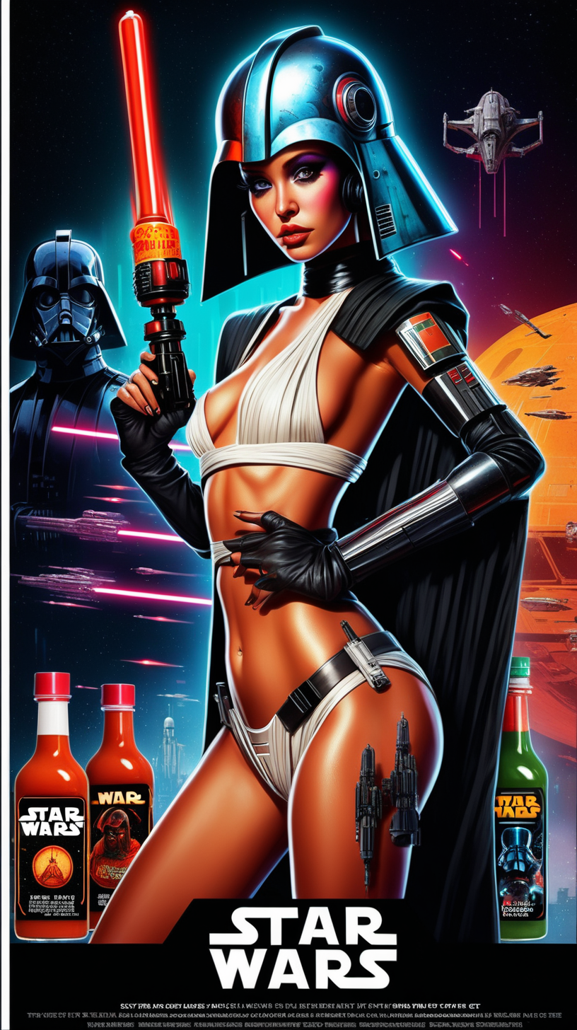 sexy star wars hot sauce cyberpunk movie poster
