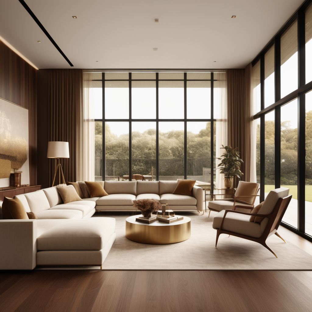 a hyperrealistic image of a contemporary home lounge