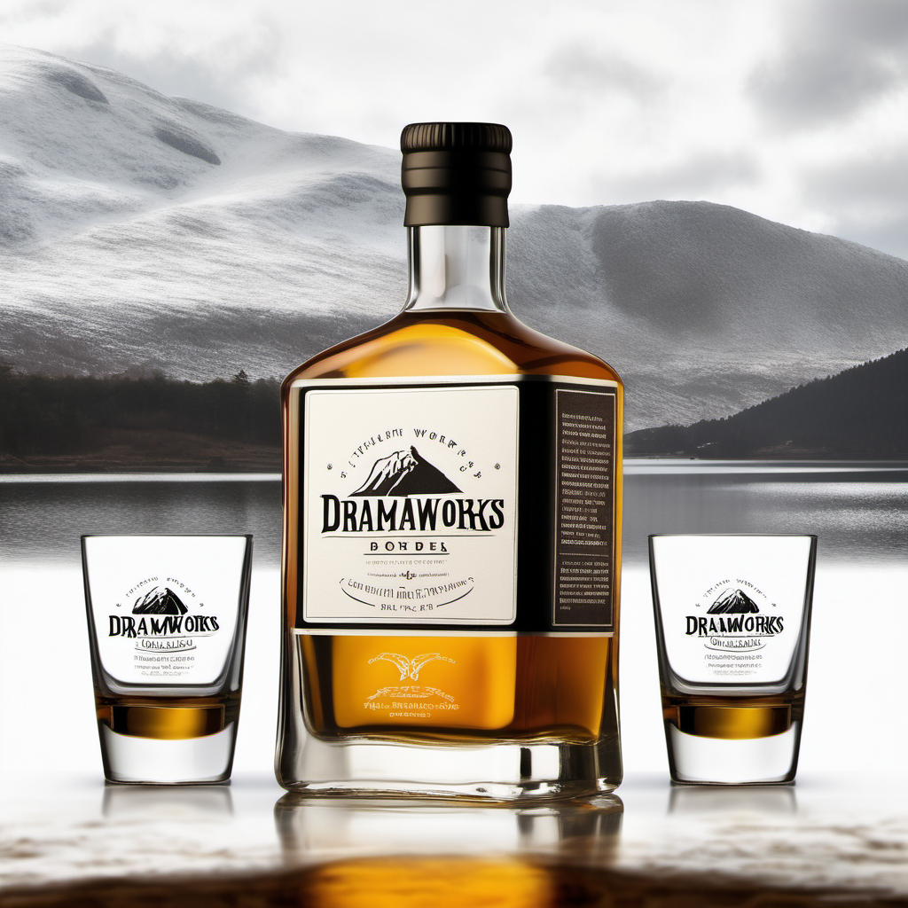 create a brand for a whisky company called "Dramworks" that looks modern and involves the cairngorm mountains

 