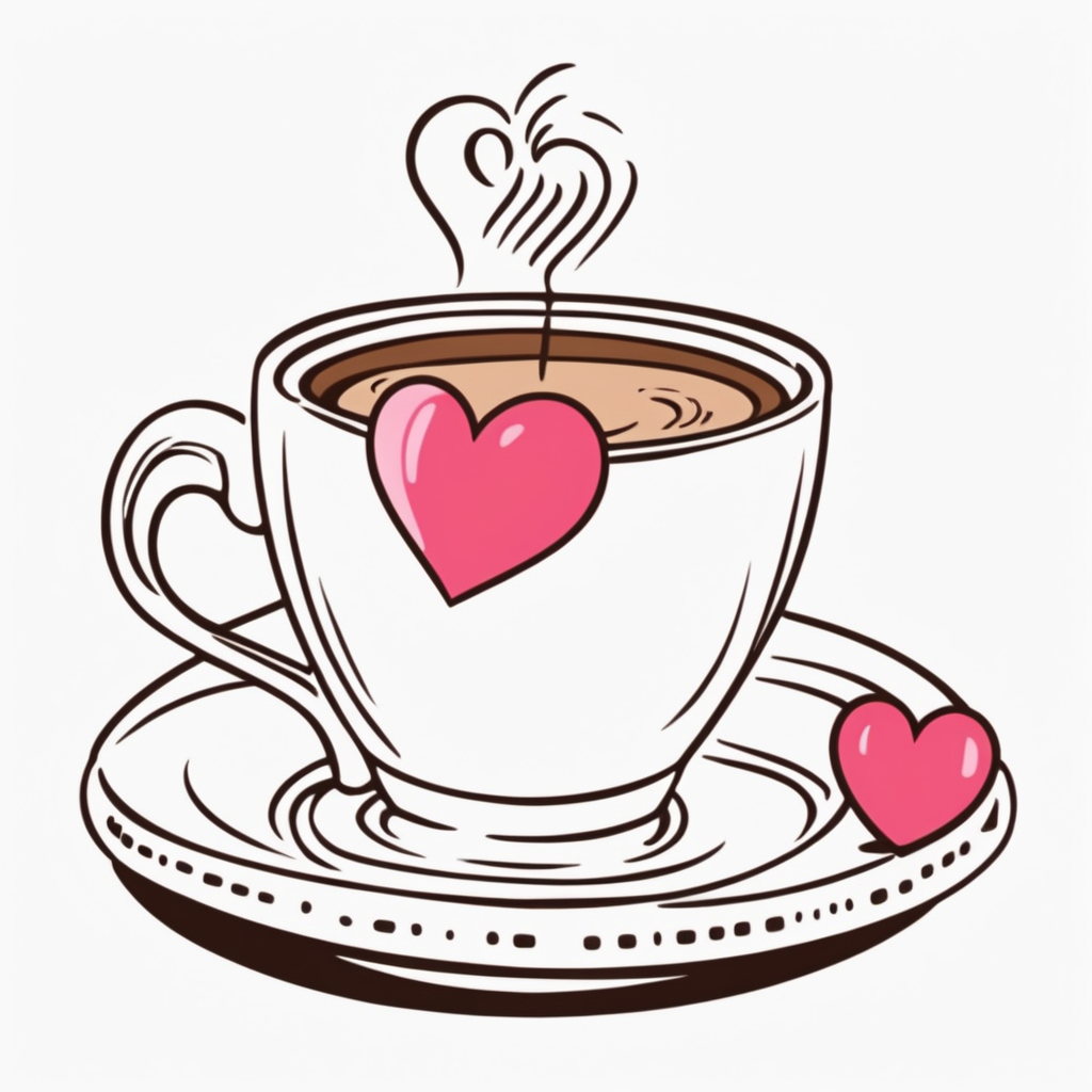Tasse de caf dessin anim de la SaintValentin