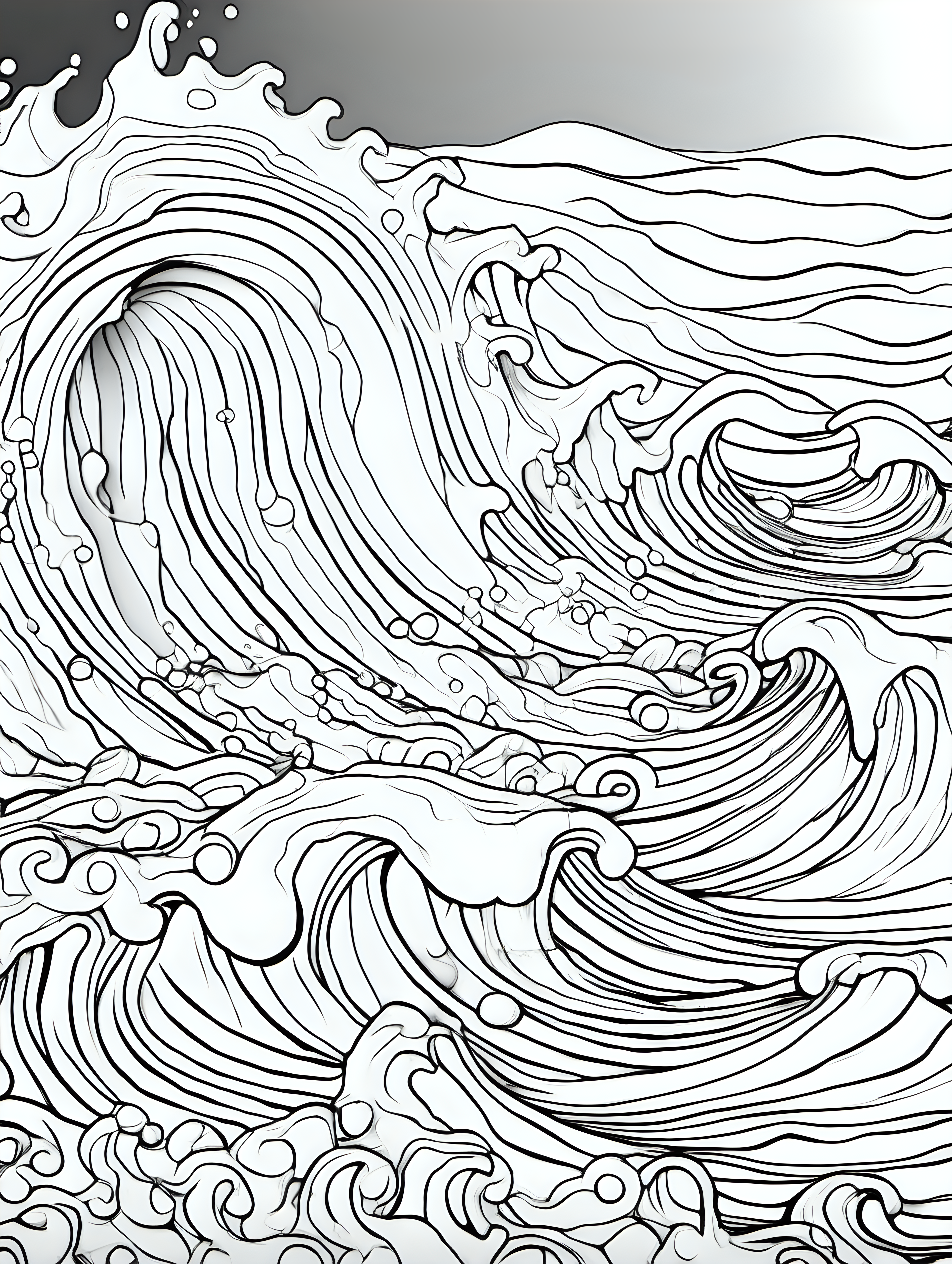 ocean waves paint pouring cells coloring page no