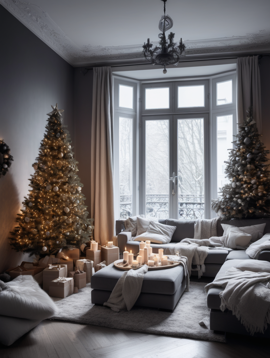 christmas coasy living room