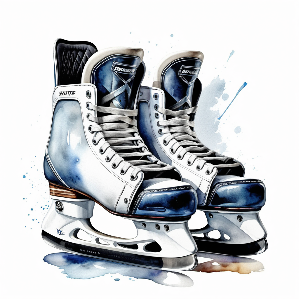 white backgroundcreate a realistic illustrationmens skateshockeydetailed closeup in