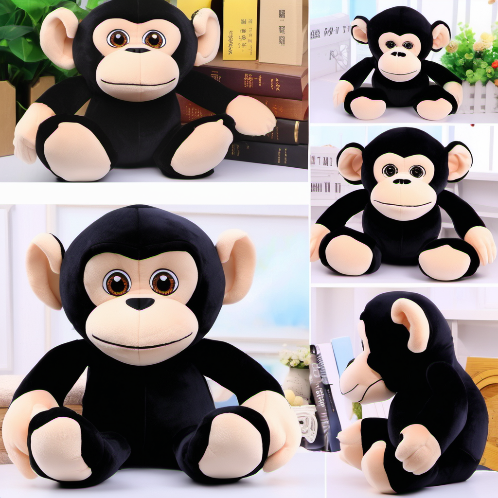Cute chimpanzee plush toys with big eyes are