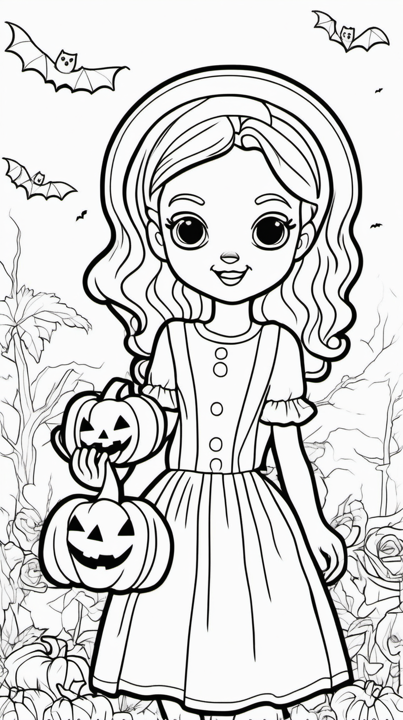 A childrens coloring book about a white girl