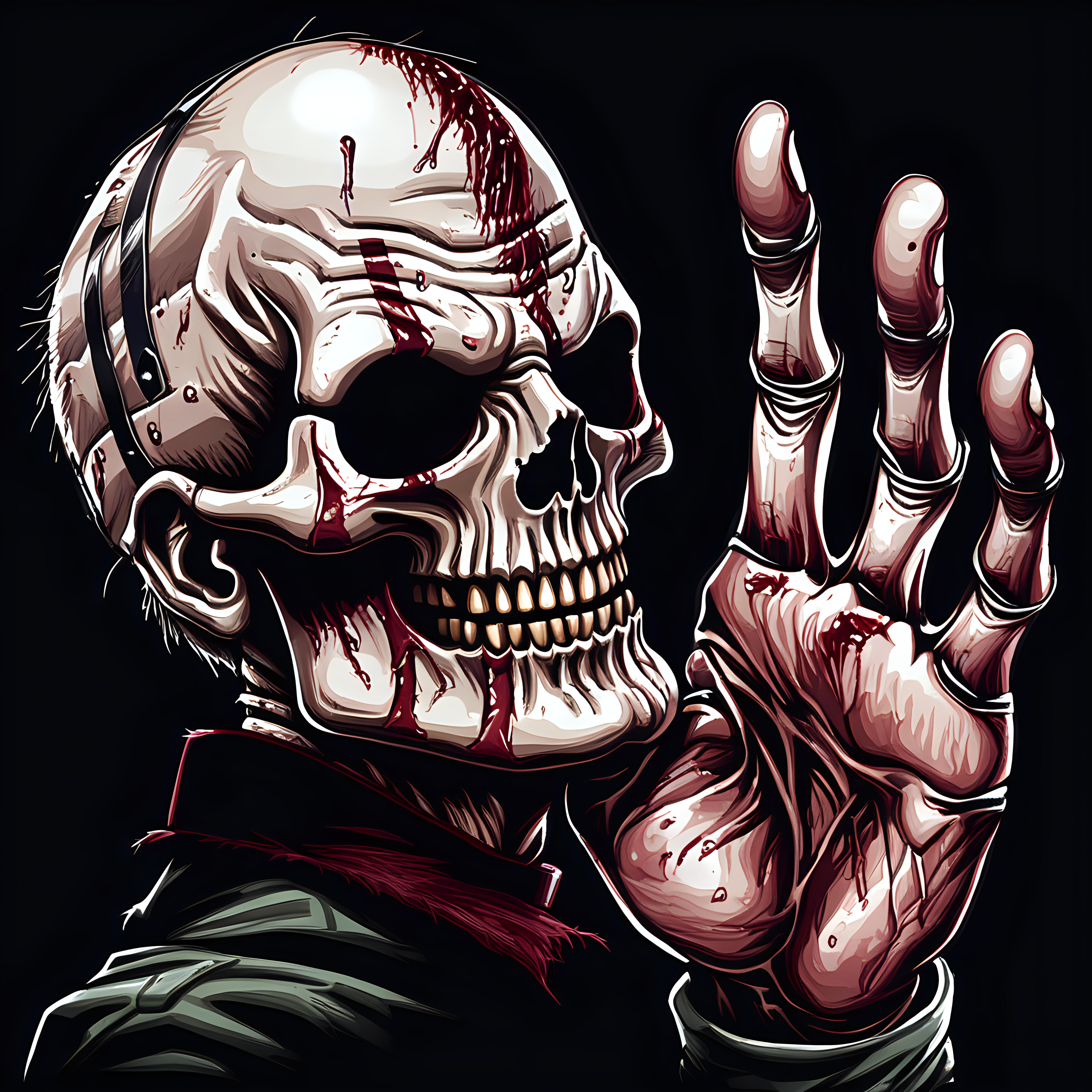 Freddy Krueger hand skull