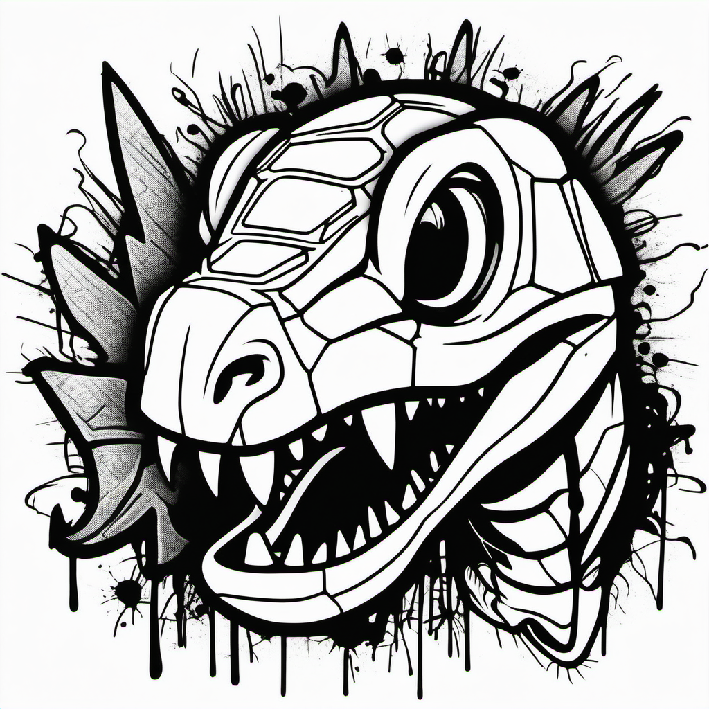 The word Dinosaur Ant in graffiti style coloring