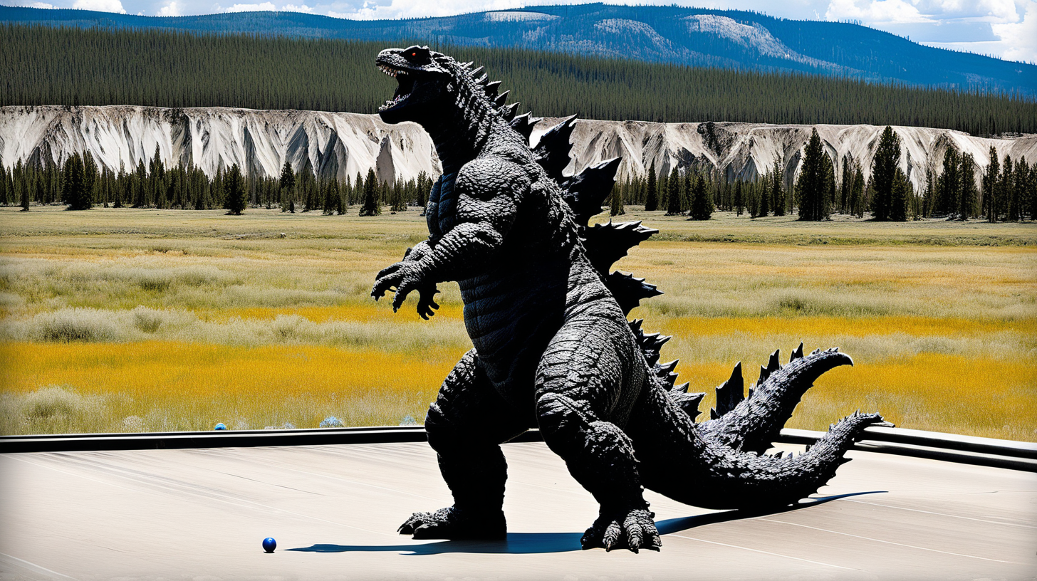 Godzilla bowling in Yellowstone National Park