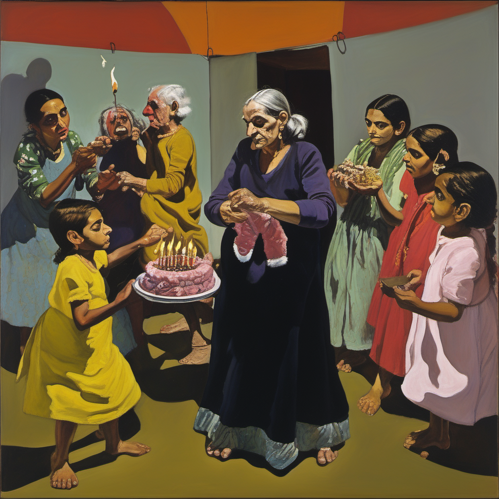 Anticipation of the upcoming festival season with Diwali, Christmas and birthdays, Paula Rego painting