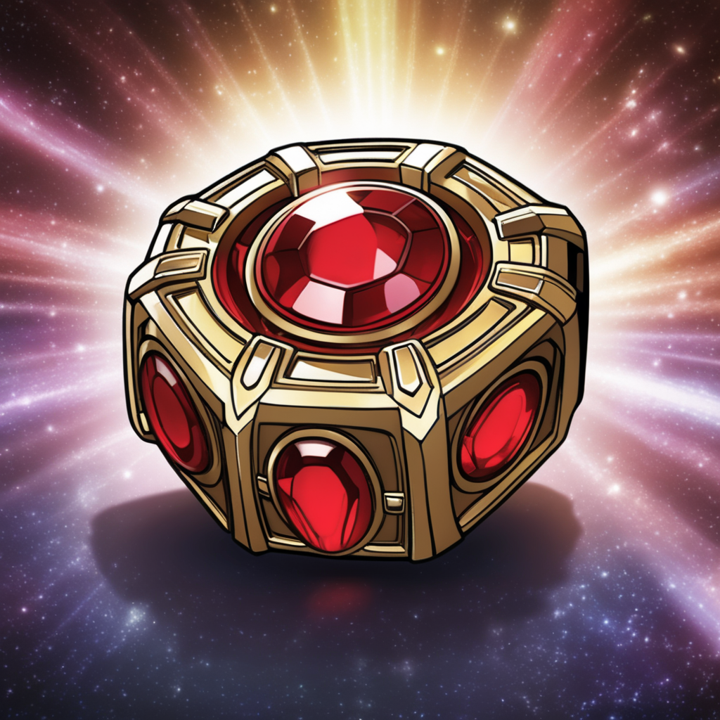 Marvel red infinity stone in cartoon