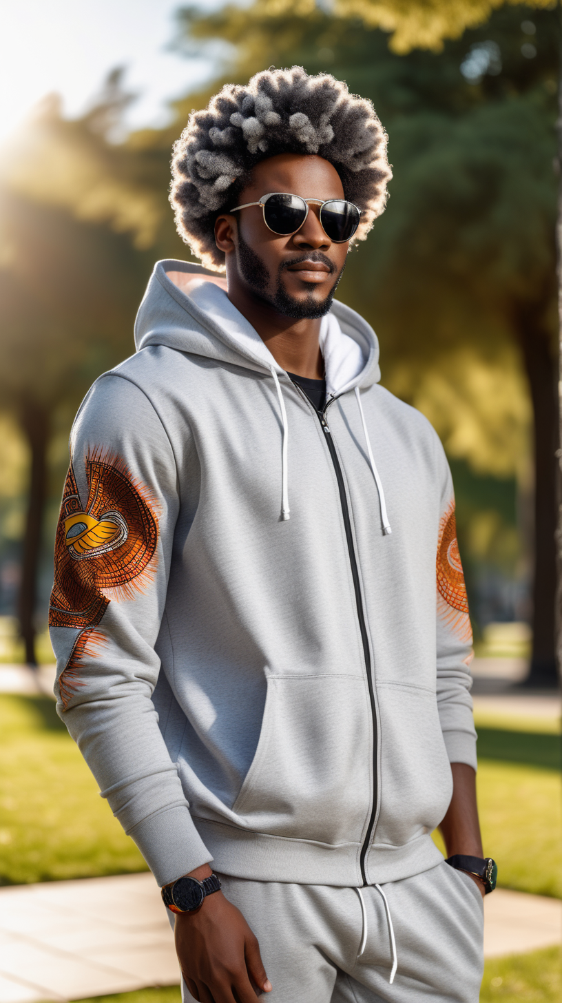 Handsome black man wearing an African print headwrap