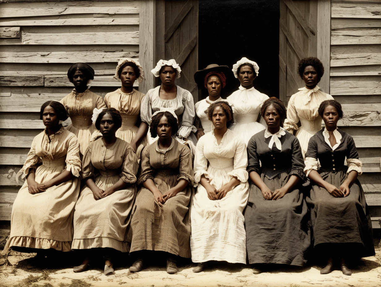 1800s black women slaves outside