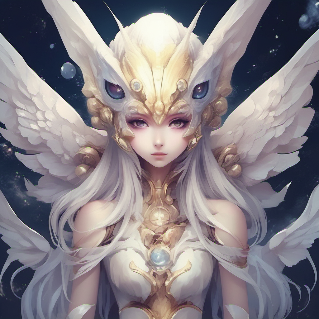 n anime manga style fantastical mythological angelic alien