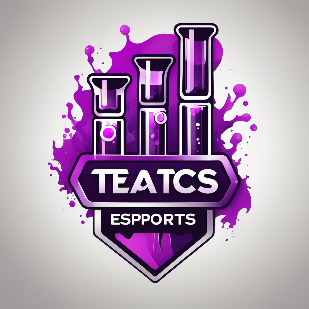 Team logo with test tubes and purple goo esports team logo