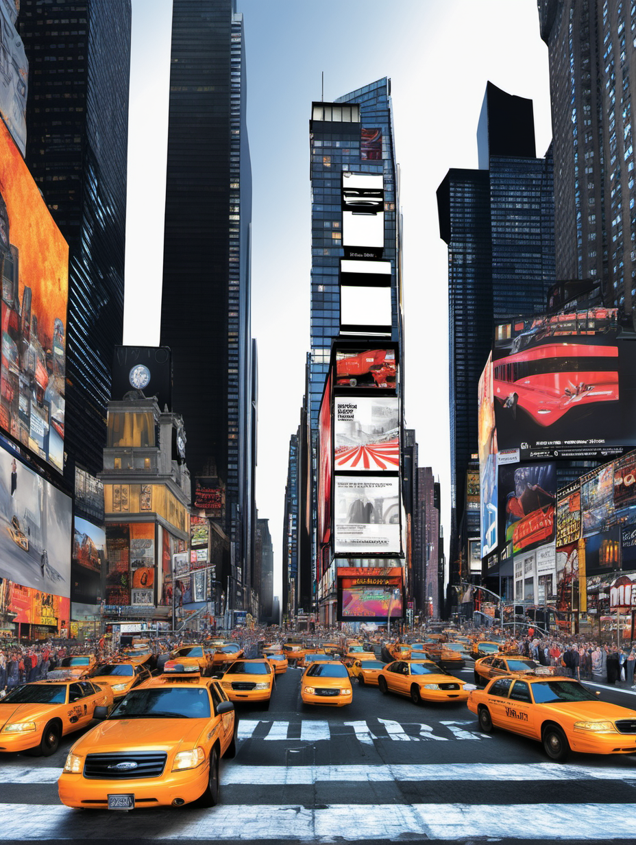 new york, times square, cityscape, hyper realistic