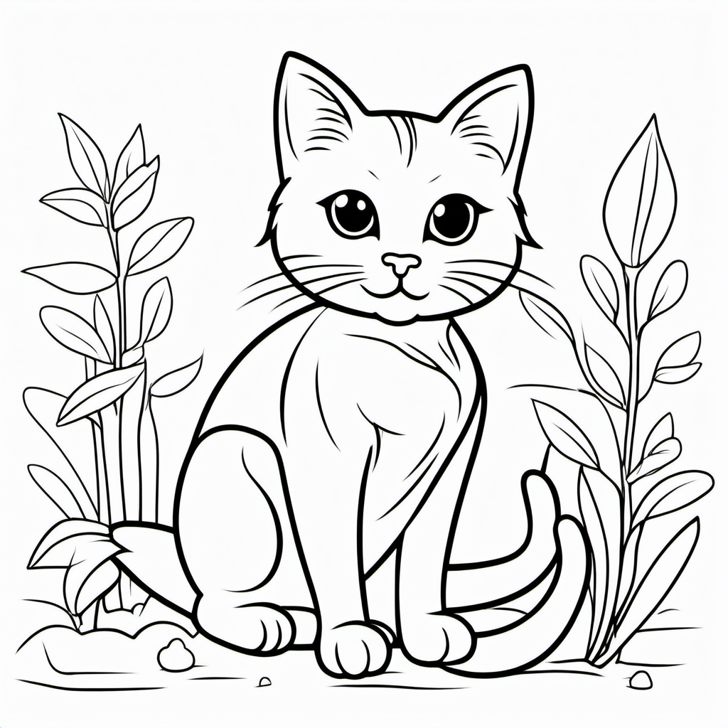 Cat With Green Eyes, Outline Drawing Art Print by joyart | Society6