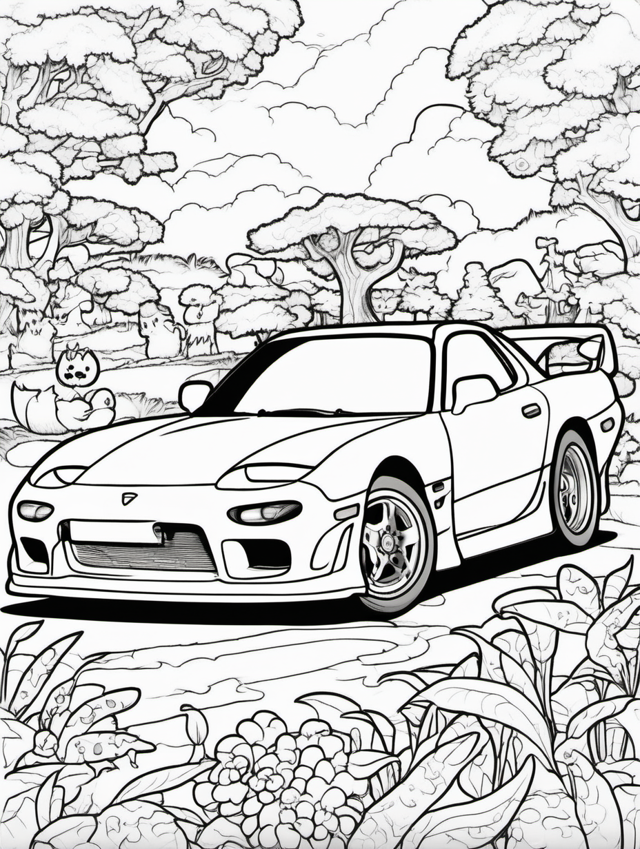 rx7 for childrens coloring book