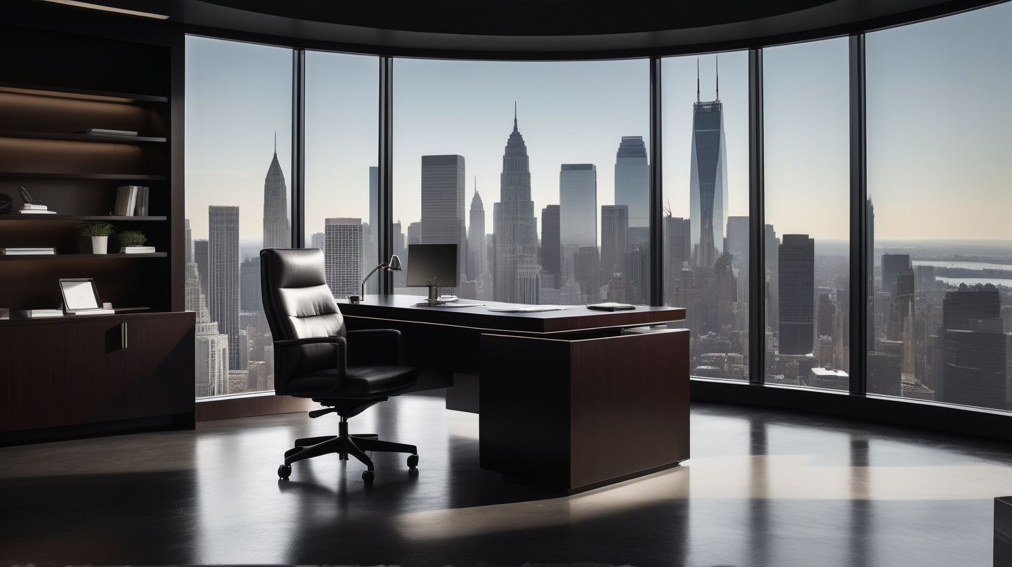 Craft an minimalist image showcasing an executive desk